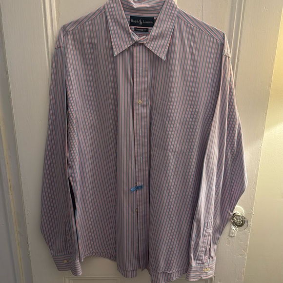 Men’s Ralph Lauren, button-down, pink and blue size 17 1/2 //XL - Picture 1 of 3